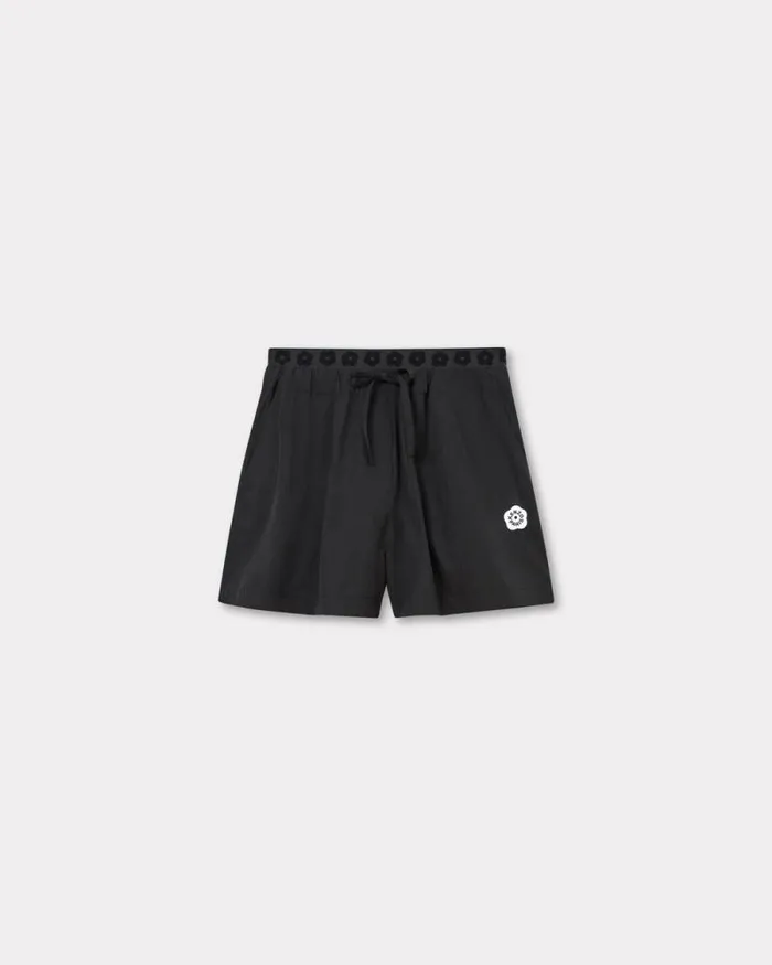 Women 039Boke Flower 20039 Short In Technical Cotton Black Kenzo Pants And Shorts