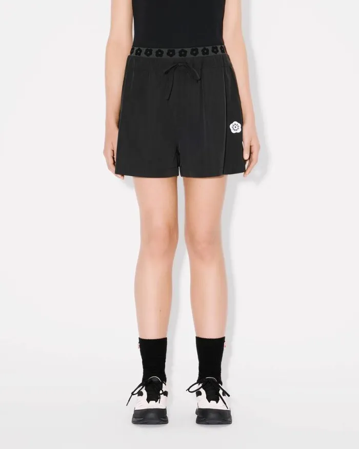 Women 039Boke Flower 20039 Short In Technical Cotton Black Kenzo Pants And Shorts