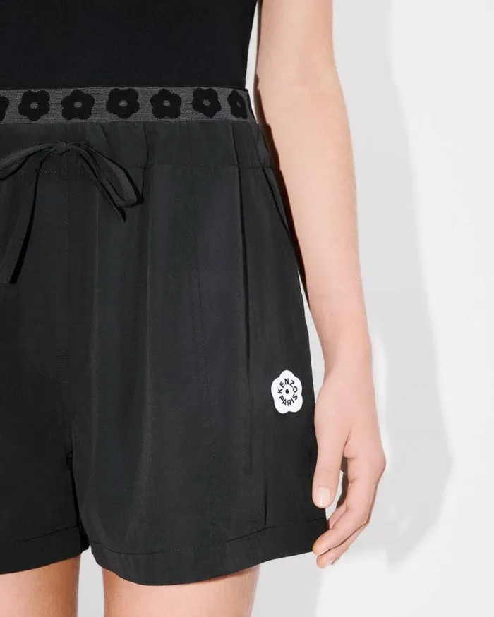Women 039Boke Flower 20039 Short In Technical Cotton Black Kenzo Pants And Shorts