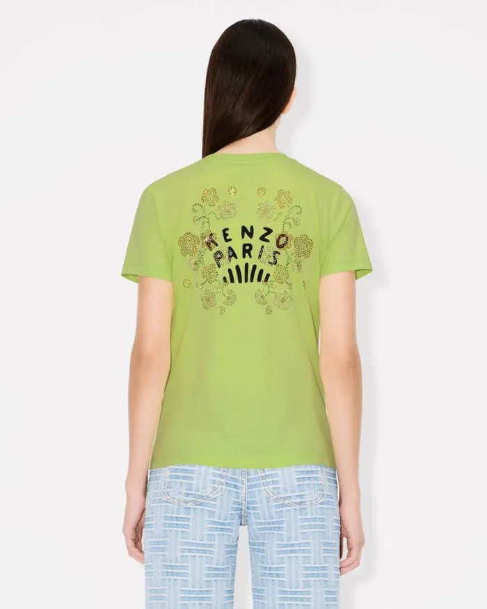 Women 039KENZO Jungle Flower039 Tshirt In Cotton Lemon Kenzo Tshirts And Polos