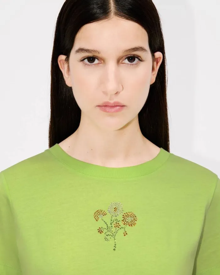 Women 039KENZO Jungle Flower039 Tshirt In Cotton Lemon Kenzo Tshirts And Polos
