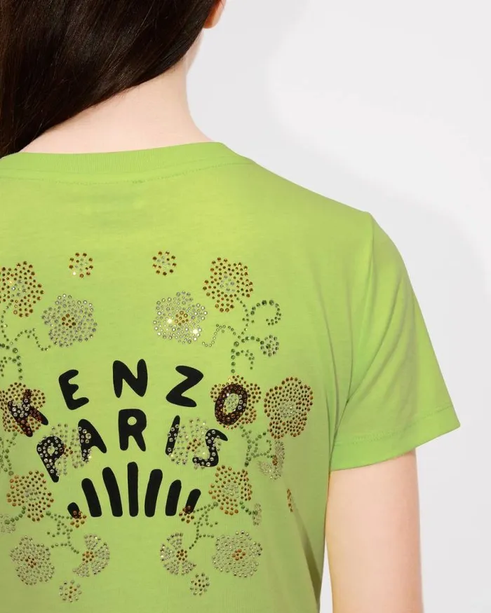Women 039KENZO Jungle Flower039 Tshirt In Cotton Lemon Kenzo Tshirts And Polos