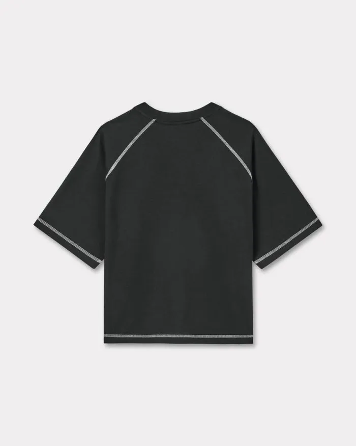 Women 039KENZO Peonies039 Tshirt In Cotton Black Kenzo Tshirts And Polos