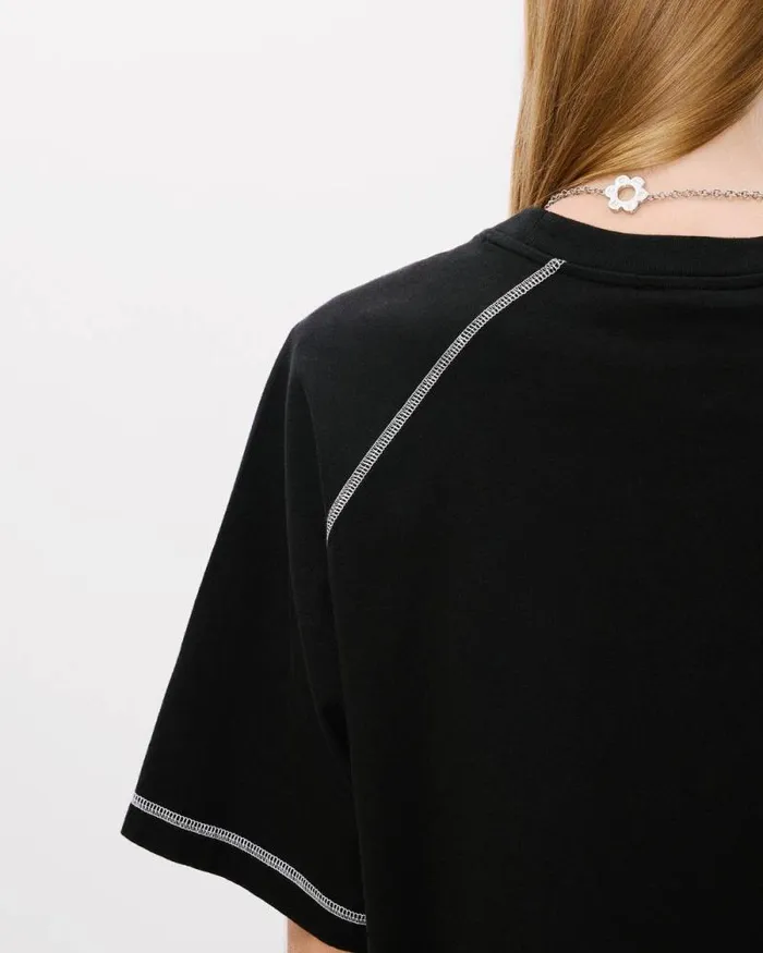 Women 039KENZO Peonies039 Tshirt In Cotton Black Kenzo Tshirts And Polos