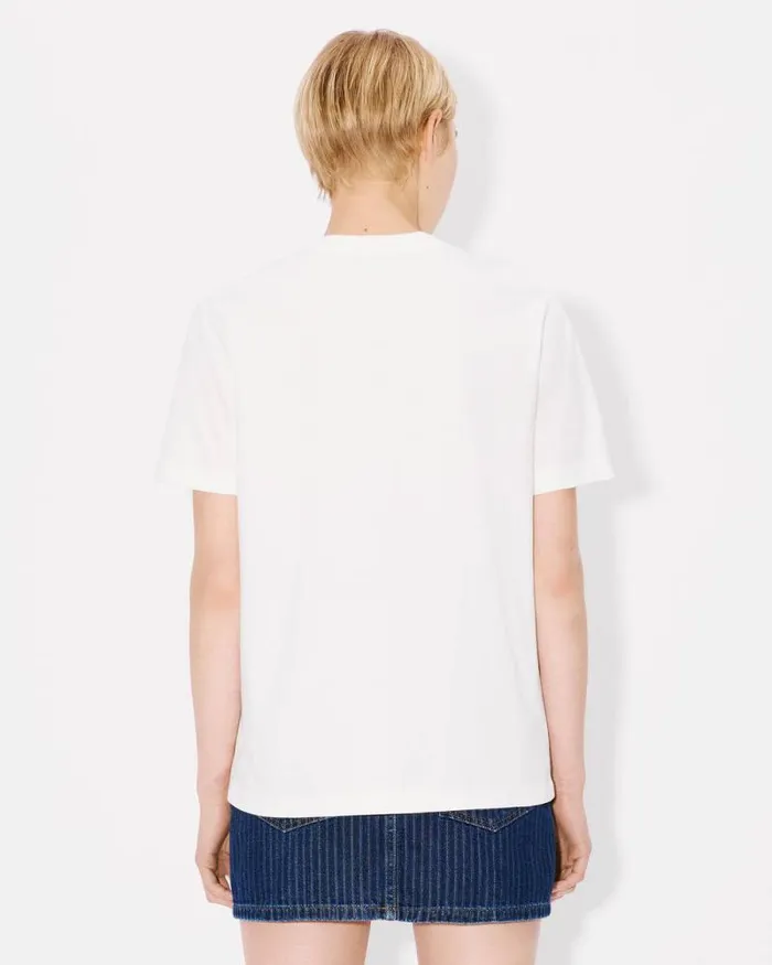 Women 039KENZO Pop039 Loose Tshirt In Cotton Off White Kenzo Tshirts And Polos