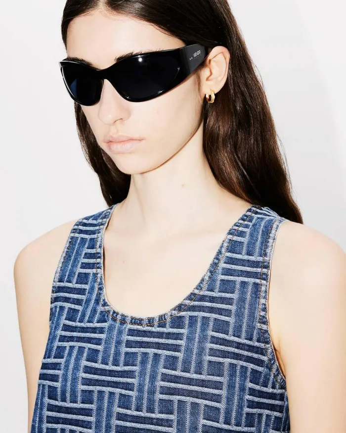 Women 039KENZO Weave039 Dress In Japanese Denim Medium Stone Blue Denim Kenzo Dresses And Skirts