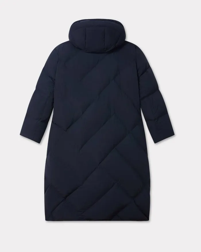 Women 039KENZO Weave039 Long Down Jacket Black Kenzo Jackets And Coats