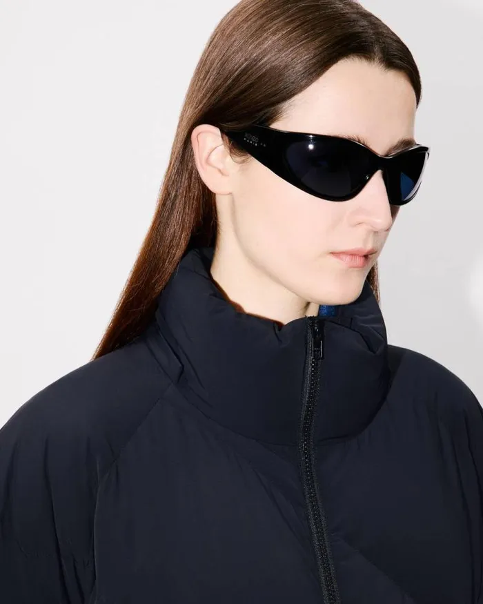 Women 039KENZO Weave039 Long Down Jacket Black Kenzo Jackets And Coats