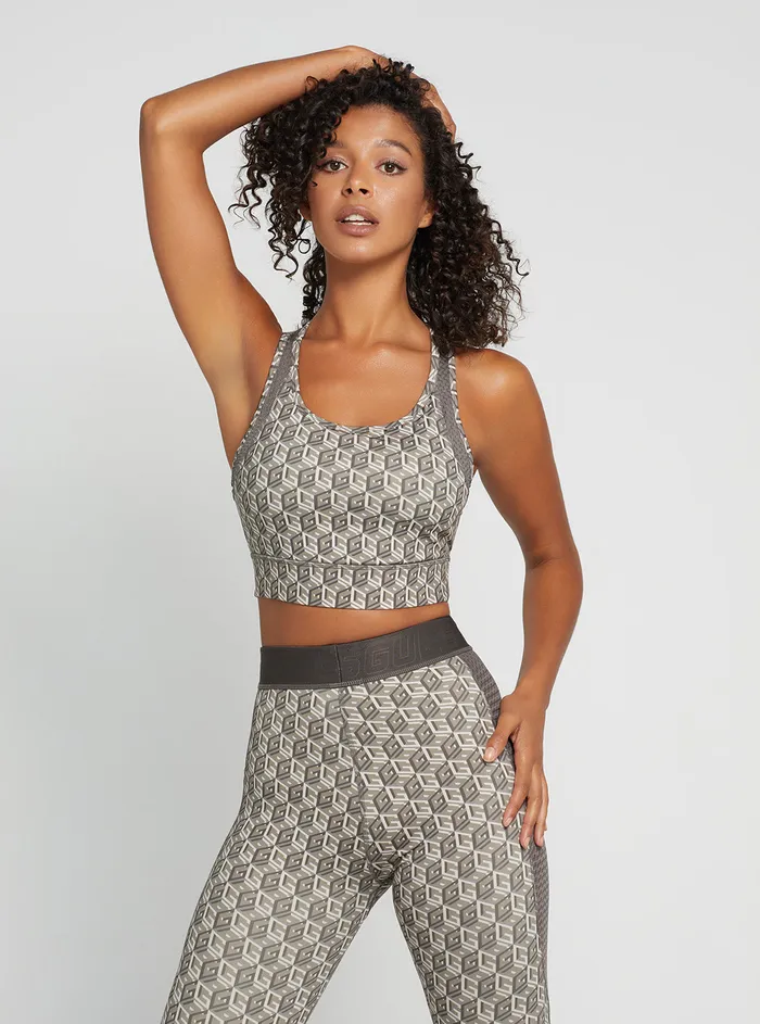 Women Activewear GUESS Eco Grey G Cube Daria Active Top