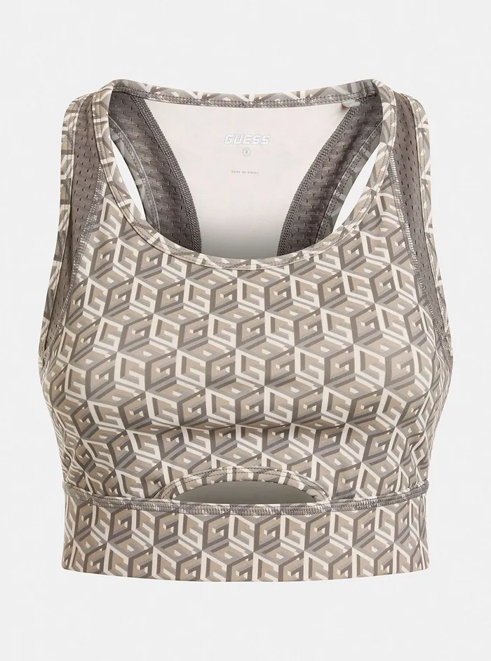 Women Activewear GUESS Eco Grey G Cube Daria Active Top Women Activewear GUESS Eco Grey G Cube Daria Active Top