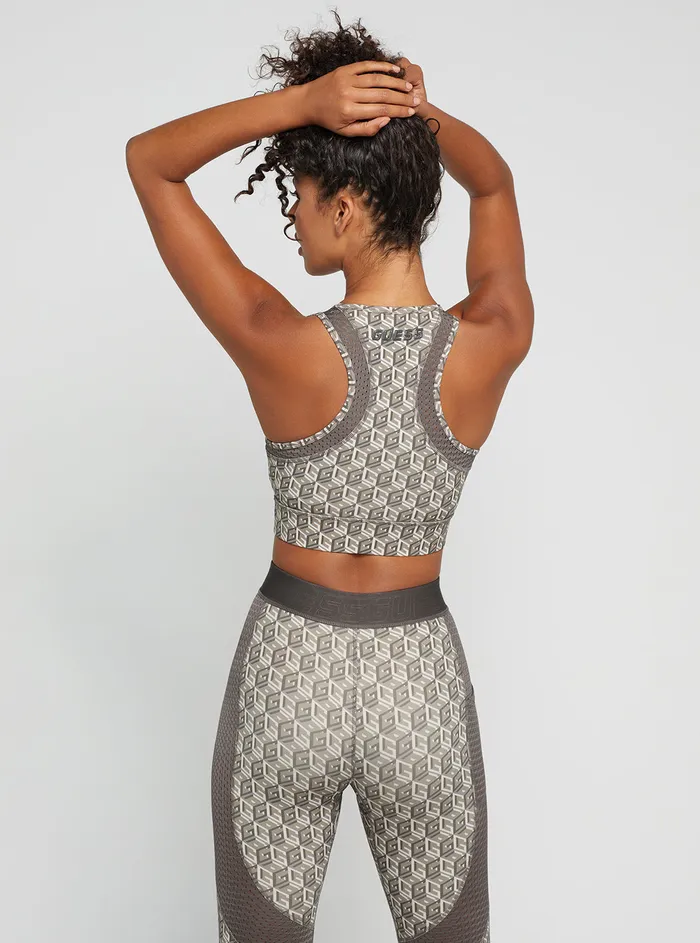 Women Activewear GUESS Eco Grey G Cube Daria Active Top Women Activewear GUESS Eco Grey G Cube Daria Active Top