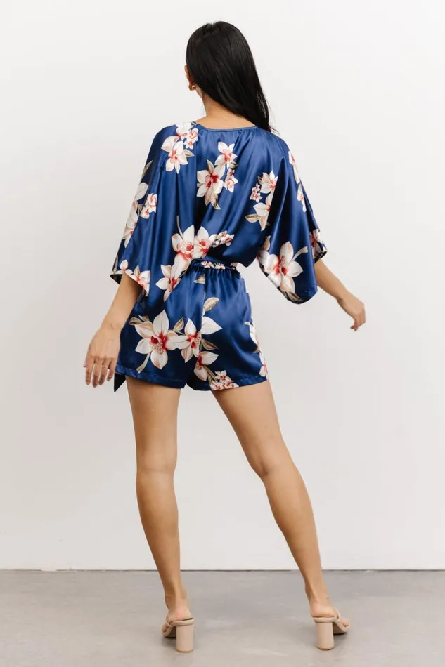 Women Aegean Romper Vintage Blue Floral Baltic Born Jumpsuits and Rompers Women Aegean Romper Vintage Blue Floral Baltic Born Jumpsuits and Rompers