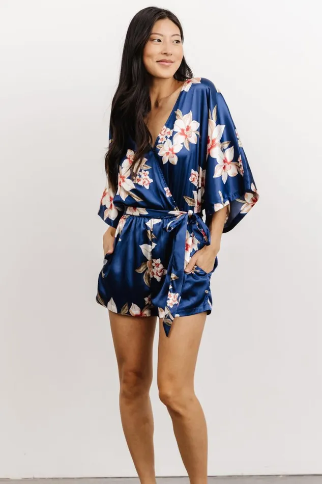 Women Aegean Romper Vintage Blue Floral Baltic Born Jumpsuits and Rompers Women Aegean Romper Vintage Blue Floral Baltic Born Jumpsuits and Rompers