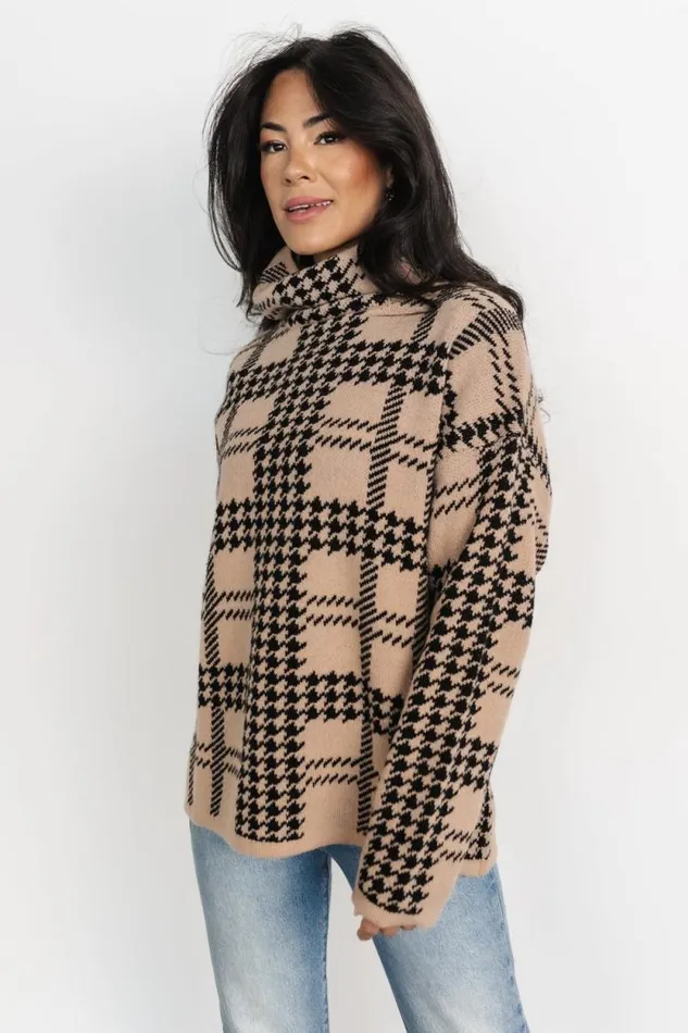 Women Alexander Turtleneck Sweater Taupe Black Baltic Born Sweaters Women Alexander Turtleneck Sweater Taupe Black Baltic Born Sweaters