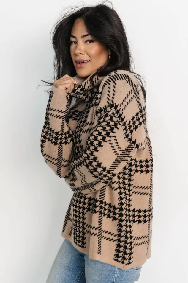 Women Alexander Turtleneck Sweater Taupe Black Baltic Born Sweaters Women Alexander Turtleneck Sweater Taupe Black Baltic Born Sweaters