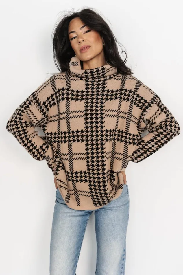 Women Alexander Turtleneck Sweater Taupe Black Baltic Born Sweaters Women Alexander Turtleneck Sweater Taupe Black Baltic Born Sweaters