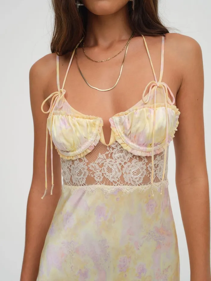 Women Amora Floral Maxi Dress Yellow For Love and Lemons Dresses Women Amora Floral Maxi Dress Yellow For Love and Lemons Dresses