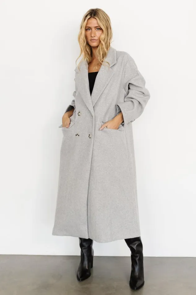 Women Anderson Double Breasted Coat Gray Baltic Born Outerwear
