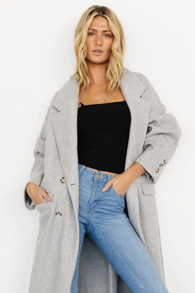 Women Anderson Double Breasted Coat Gray Baltic Born Outerwear Women Anderson Double Breasted Coat Gray Baltic Born Outerwear