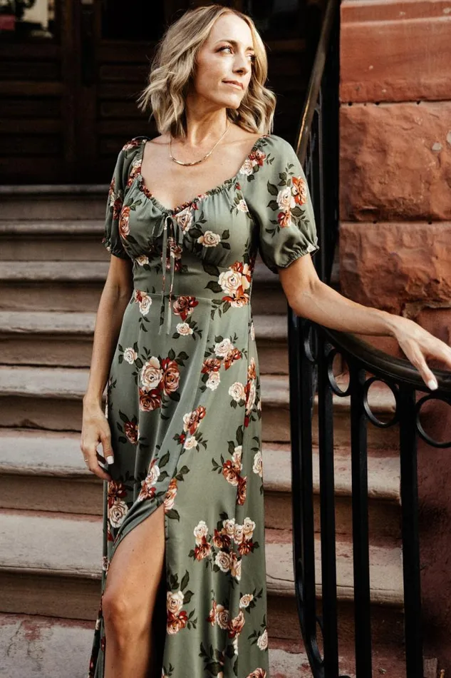 Women Angela Maxi Dress Olive Rose Floral Baltic Born Maxi Dresses Women Angela Maxi Dress Olive Rose Floral Baltic Born Maxi Dresses
