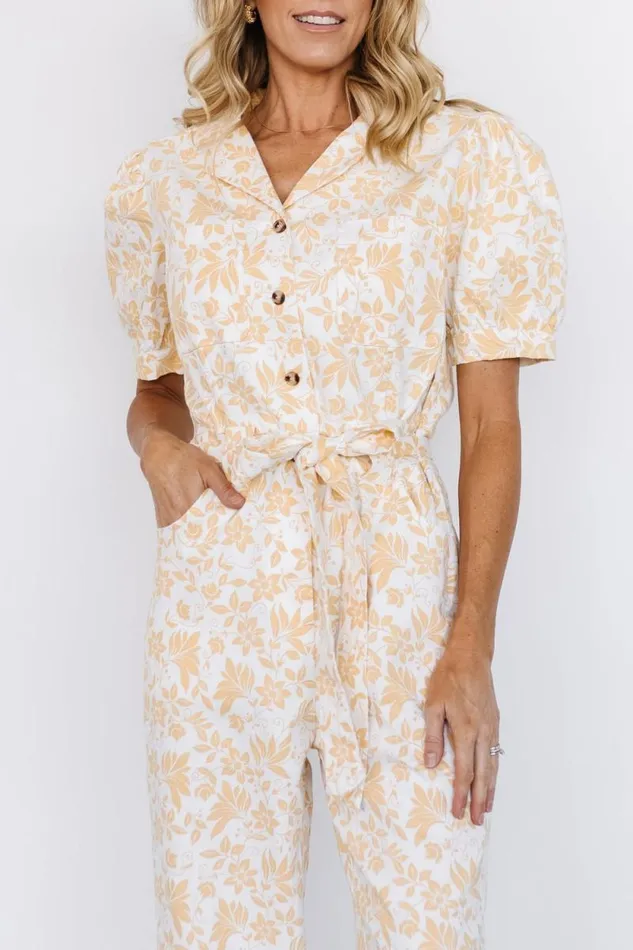Women Annalise Jumpsuit White Yellow Baltic Born Jumpsuits and Rompers Women Annalise Jumpsuit White Yellow Baltic Born Jumpsuits and Rompers