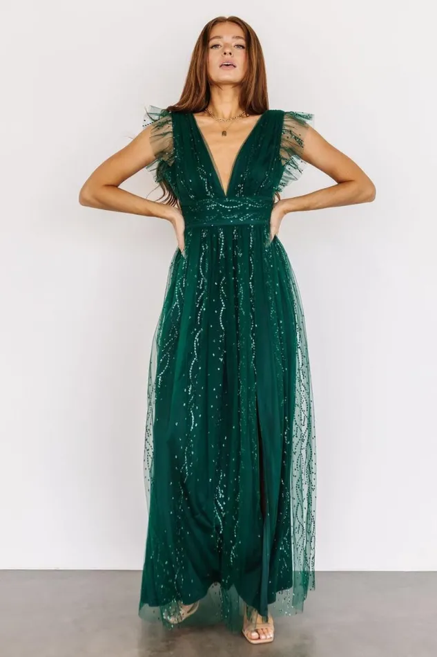 Women Annika Sequin Mesh Maxi Dress Green Baltic Born Embellished and Sequined Women Annika Sequin Mesh Maxi Dress Green Baltic Born Embellished and Sequined