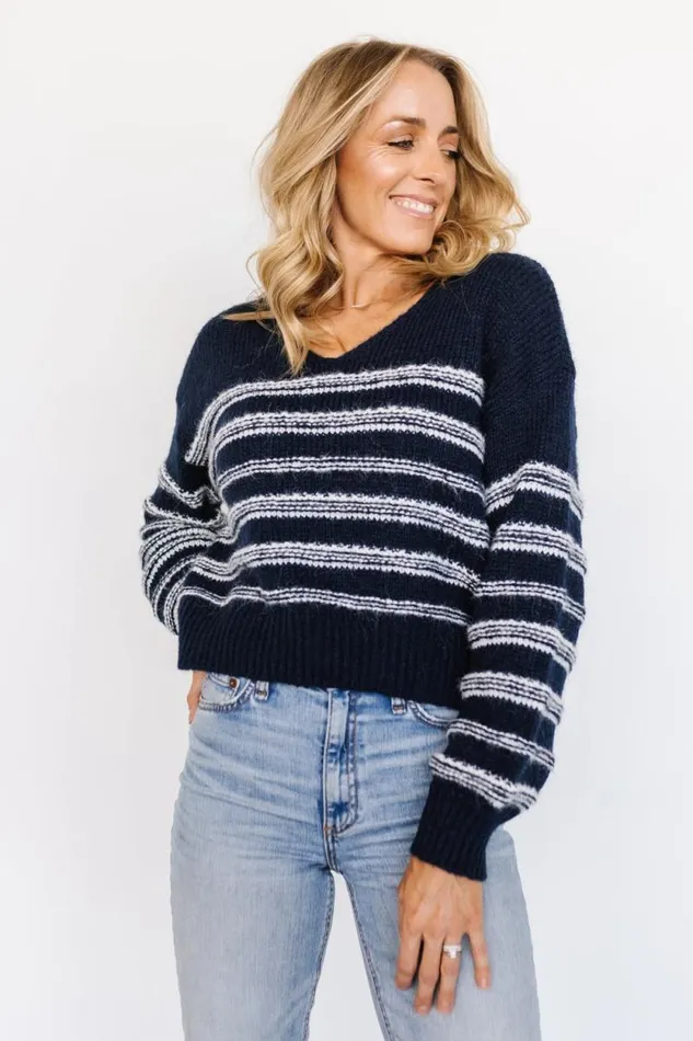 Women Ardis Knit Sweater Navy White Baltic Born Sweaters