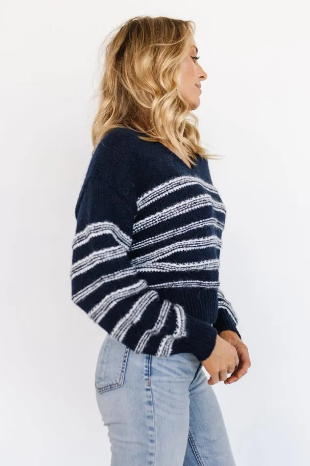 Women Ardis Knit Sweater Navy White Baltic Born Sweaters Women Ardis Knit Sweater Navy White Baltic Born Sweaters
