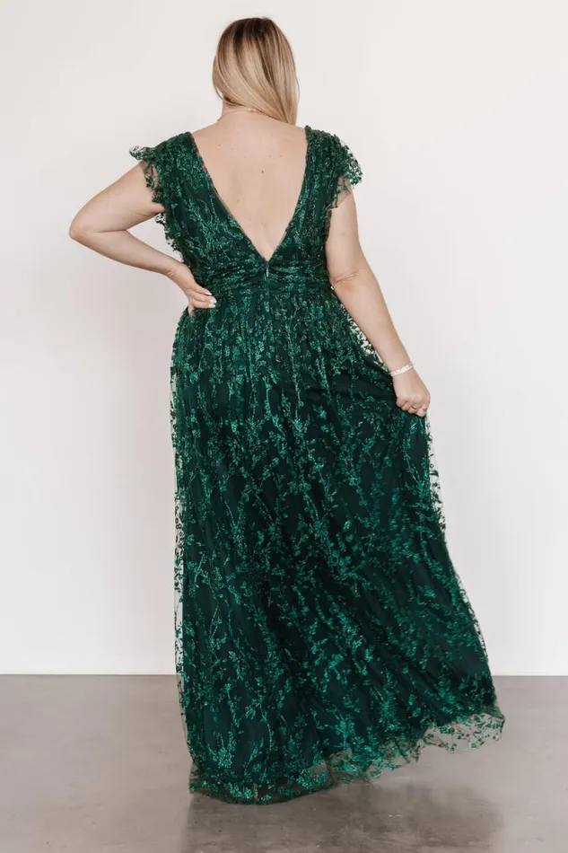 Women Arlene Shimmer Gown Emerald Baltic Born Embellished and Sequined Women Arlene Shimmer Gown Emerald Baltic Born Embellished and Sequined