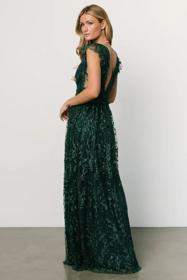 Women Arlene Shimmer Gown Emerald Baltic Born Embellished and Sequined Women Arlene Shimmer Gown Emerald Baltic Born Embellished and Sequined