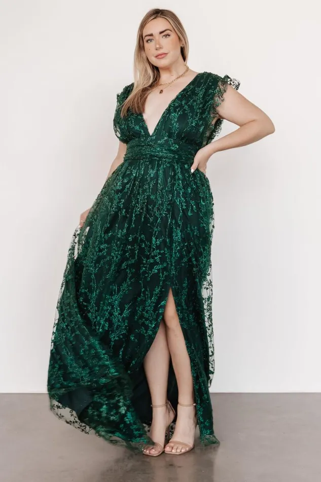 Women Arlene Shimmer Gown Emerald Baltic Born Embellished and Sequined Women Arlene Shimmer Gown Emerald Baltic Born Embellished and Sequined