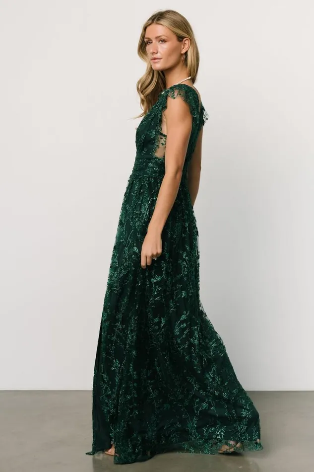 Women Arlene Shimmer Gown Emerald Baltic Born Embellished and Sequined Women Arlene Shimmer Gown Emerald Baltic Born Embellished and Sequined