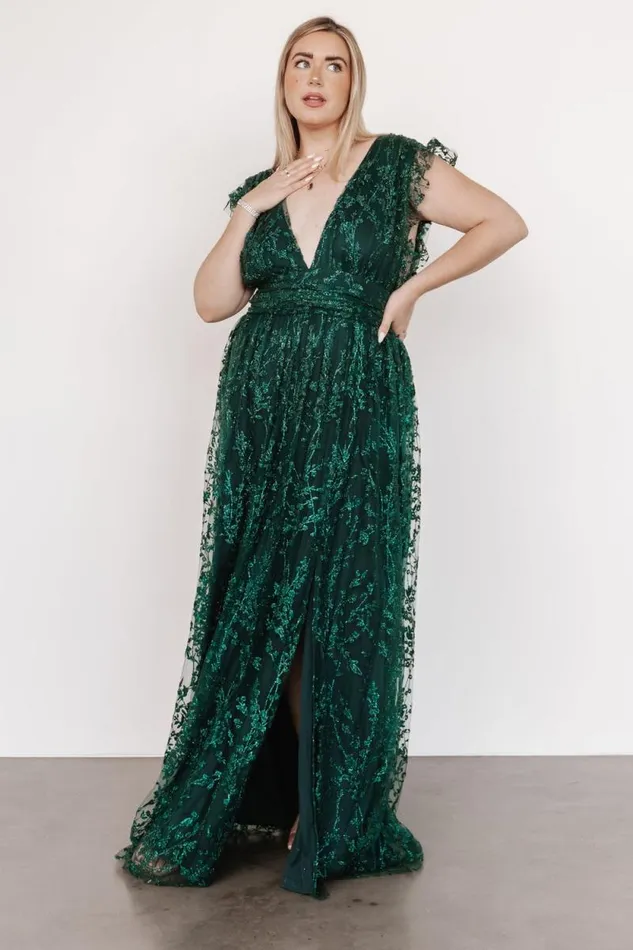 Women Arlene Shimmer Gown Emerald Baltic Born Embellished and Sequined Women Arlene Shimmer Gown Emerald Baltic Born Embellished and Sequined