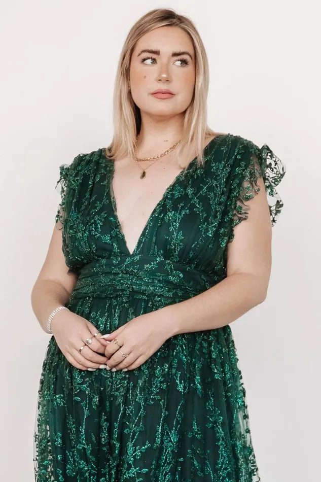 Women Arlene Shimmer Gown Emerald Baltic Born Embellished and Sequined Women Arlene Shimmer Gown Emerald Baltic Born Embellished and Sequined