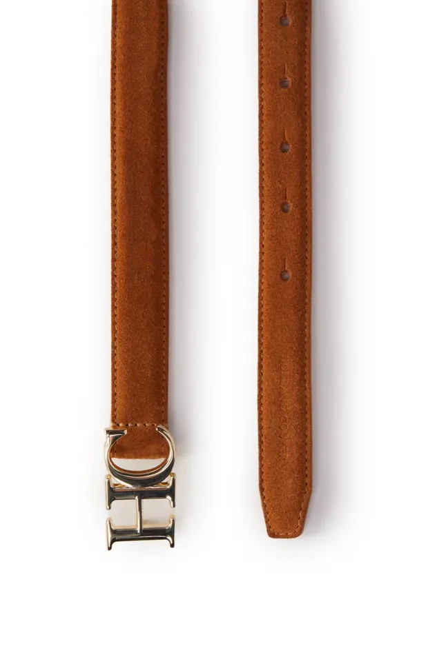 Women Atelier Ultra Slim Belt Tan Suede Holland Cooper Belts Women Atelier Ultra Slim Belt Tan Suede Holland Cooper Belts