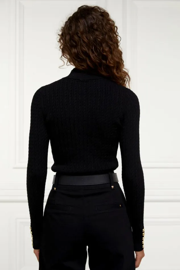 Women Ava Quarter Zip Knit Black Holland Cooper Knitwear Women Ava Quarter Zip Knit Black Holland Cooper Knitwear