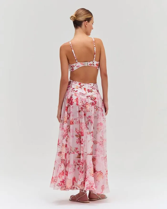 Women Beach Dresses PatBO Floral Haze Bustier Beach Dress Vapor