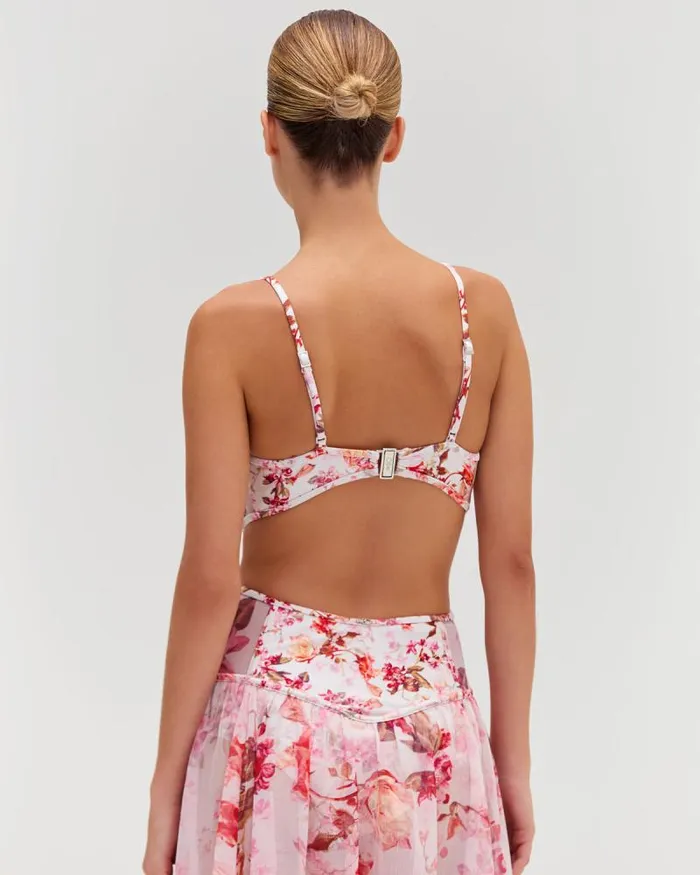 Women Beach Dresses PatBO Floral Haze Bustier Beach Dress Vapor