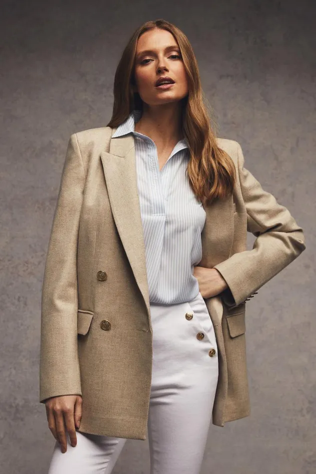 Women Belgravia Blazer Oatmeal Holland Cooper Tailoring