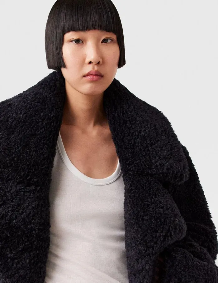 Women Belted Plush Teddy Jacket Deep Navy Stella McCartney Coats And Jackets Women Belted Plush Teddy Jacket Deep Navy Stella McCartney Coats And Jackets