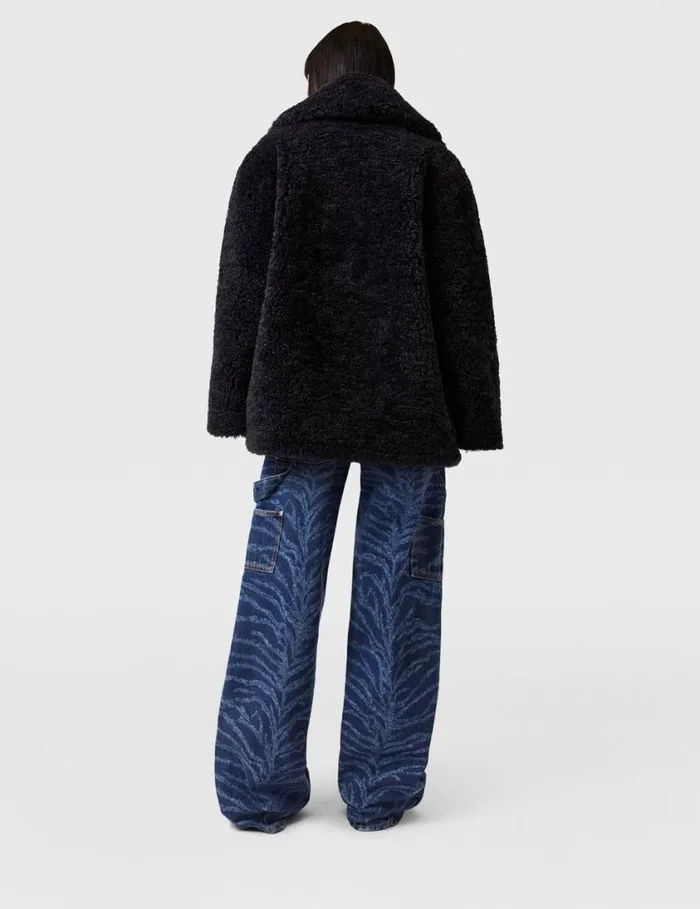 Women Belted Plush Teddy Jacket Deep Navy Stella McCartney Coats And Jackets Women Belted Plush Teddy Jacket Deep Navy Stella McCartney Coats And Jackets