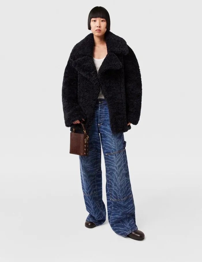 Women Belted Plush Teddy Jacket Deep Navy Stella McCartney Coats And Jackets Women Belted Plush Teddy Jacket Deep Navy Stella McCartney Coats And Jackets