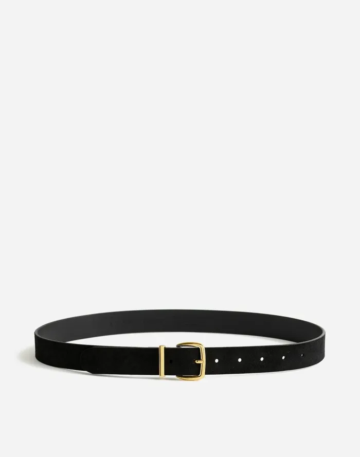 Women Belts Madewell The Essential Suede Belt True Black