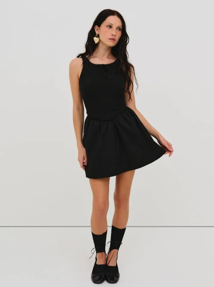Women Billie Pointelle Mini Dress Black For Love and Lemons Dresses Women Billie Pointelle Mini Dress Black For Love and Lemons Dresses