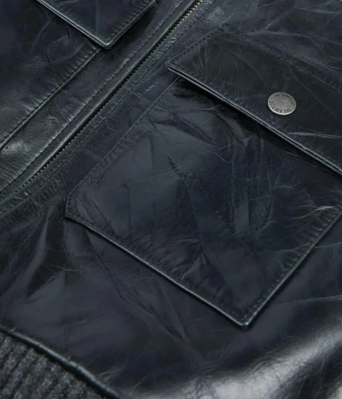 Women Black Leather Jacket THE KOOPLES Coats and Jackets