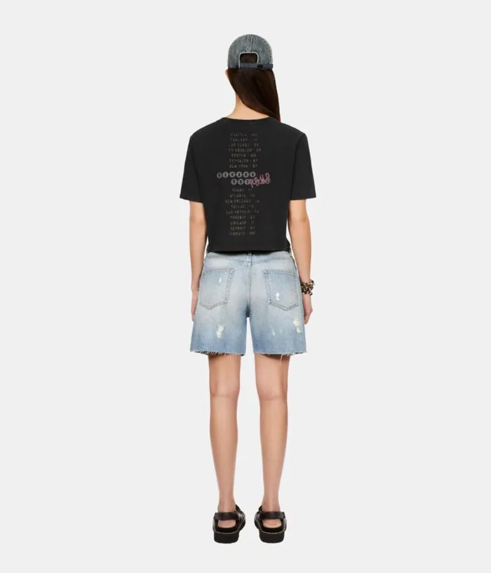 Women Black Tshirt With Nevada Dreams Serigraphy THE KOOPLES Tshirts