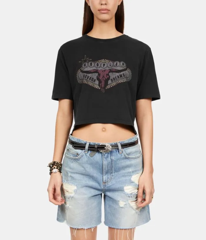 Women Black Tshirt With Nevada Dreams Serigraphy THE KOOPLES Tshirts