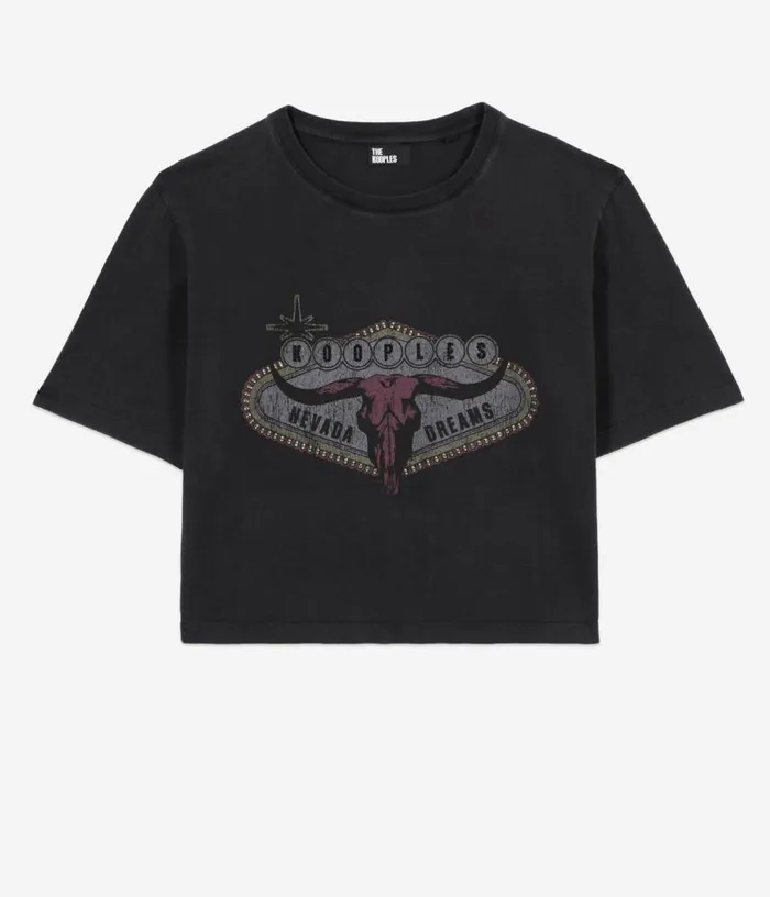 Women Black Tshirt With Nevada Dreams Serigraphy THE KOOPLES Tshirts
