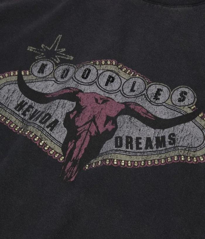 Women Black Tshirt With Nevada Dreams Serigraphy THE KOOPLES Tshirts