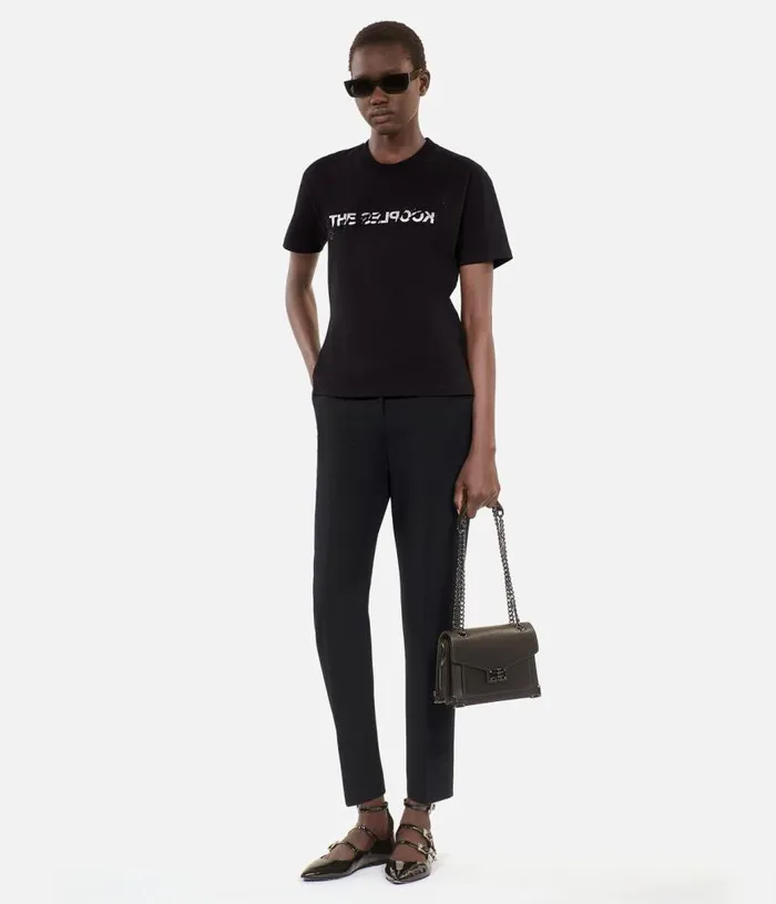 Women Black What Is Rhinestone Tshirt THE KOOPLES Tshirts